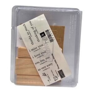 Stampin Up Wood Mount Rubber Stamp Set Crafting Three Little words